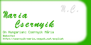 maria csernyik business card